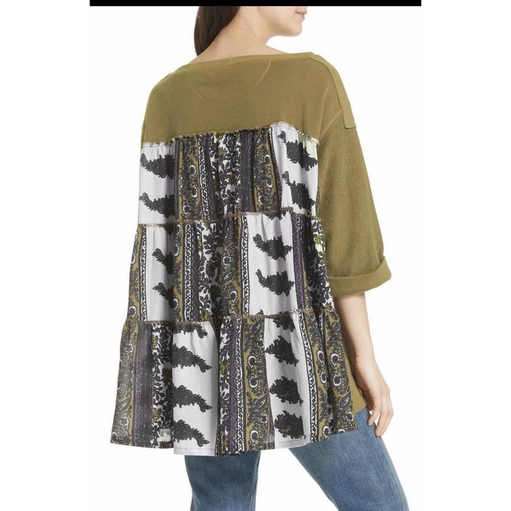 Free People Cool Baby Pullover Small Henley Boho Festival Oversized - Picture 3 of 12